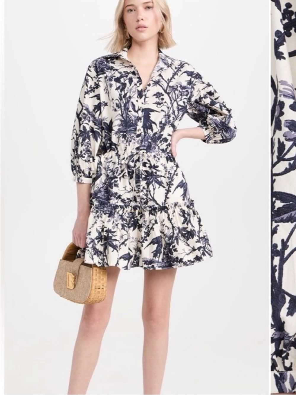 Cara Cara Robin Dress in Heron Navy Floral